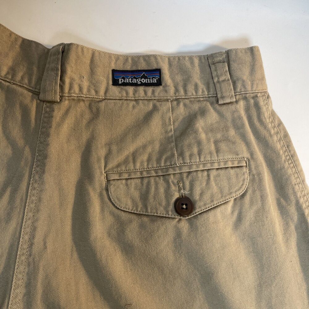 Vtg 90s Patagonia Canvas High Rise 6" Stand Up Hiking Shorts Womens 12 Tan - Picture 4 of 9